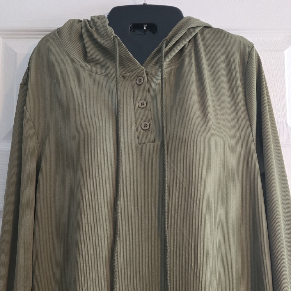 SHEIN Curve Olive Hooded Maxi Dress - Picture 6 of 12